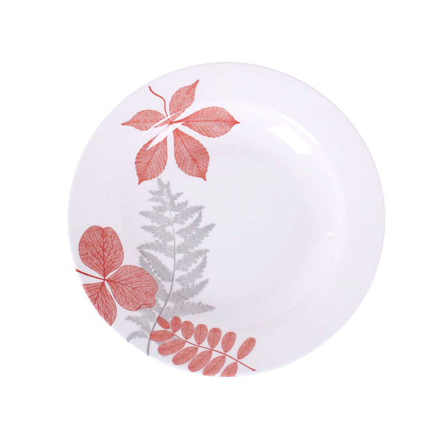 Royalford 10.5" Melamineware Deep Plate- RF12986/ Elegant Color and Print, Perfect for Serving and Eating Soups, Salads, Snacks, Pastas, etc. / Lightweight, Serveware, Dishwasher-Safe and Microwave Safe/ White and Pink