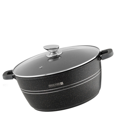 40cm Die Cast Casserole with Lid | Induction Compatible | Non-Stick Cooking Pot | Premium Cookware
