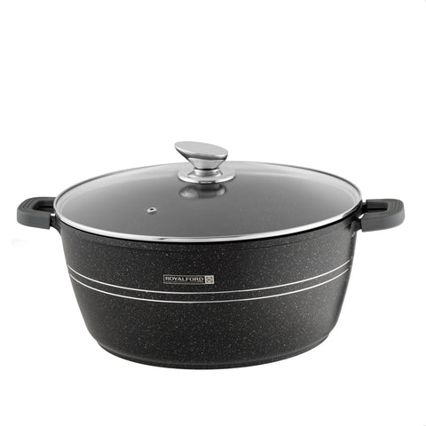 40cm Die Cast Casserole with Lid | Induction Compatible | Non-Stick Cooking Pot | Premium Cookware