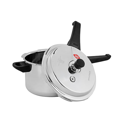 Royalford 5L Triply Stainless Steel Pressure Cooker RF13047 Faster Cooking, Comfortable Handle Compatible with Induction, Gas, Hotplate, Ceramic and Halogen Cooktops silver 5000ml
