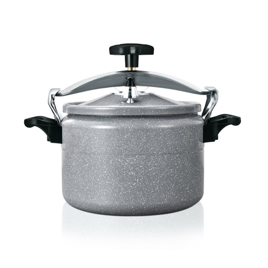 Arabic Granite Pressure Cooker 7L – Durable Aluminium Body with Extra-Thick Base & Safety Indicator grey