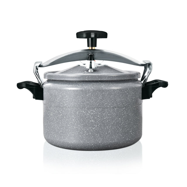 Arabic Granite Pressure Cooker 7L – Durable Aluminium Body with Extra-Thick Base & Safety Indicator grey