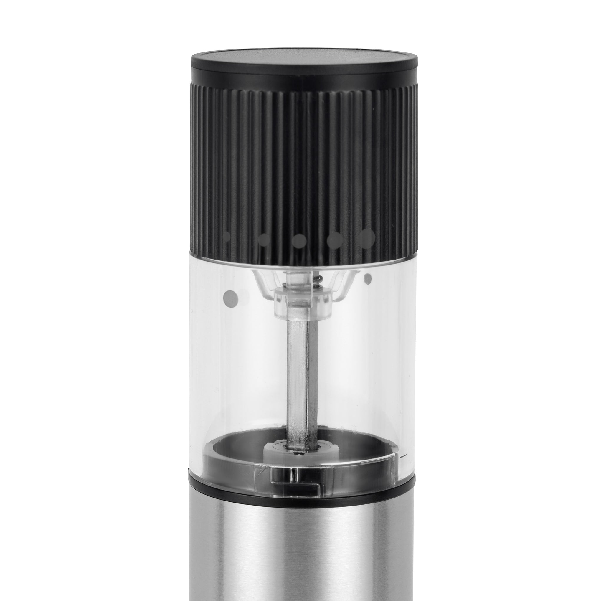 Royalford Rechargeable Pepper Grinder- RF13131/ Automatic Grinding with Adjustable Coarseness, One Hand Operation, USB Charging/ Stainless Steel Housing, Perfect for Peppercorns, Rock Salts, Mixed Herbs, Spice Blends, etc./ Black and Silver