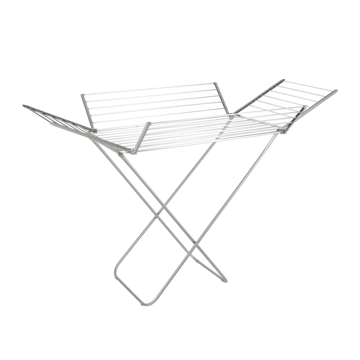4-Wing Foldable Clothes Drying Stand – 29m Drying Space, 23kg Capacity, Aluminum Frame with Iron Legs, Indoor & Outdoor Laundry Rack – Silver