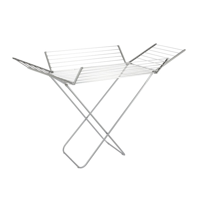 4-Wing Foldable Clothes Drying Stand – 29m Drying Space, 23kg Capacity, Aluminum Frame with Iron Legs, Indoor & Outdoor Laundry Rack – Silver