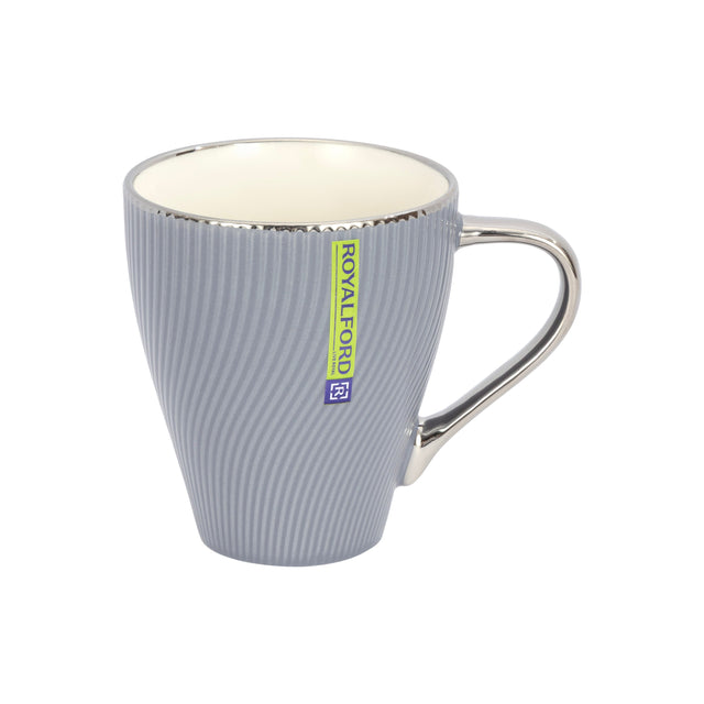 Royalford 380 ml (13 oz) New Bone Mug- RF13214/ Perfect for Hot Beverages, Tea, Coffee, etc./ Food-Grade, Non-Toxic and Safe to Use/ Stylish, Durable and Long-Lasting Design, Suitable for Gifting/ Grey