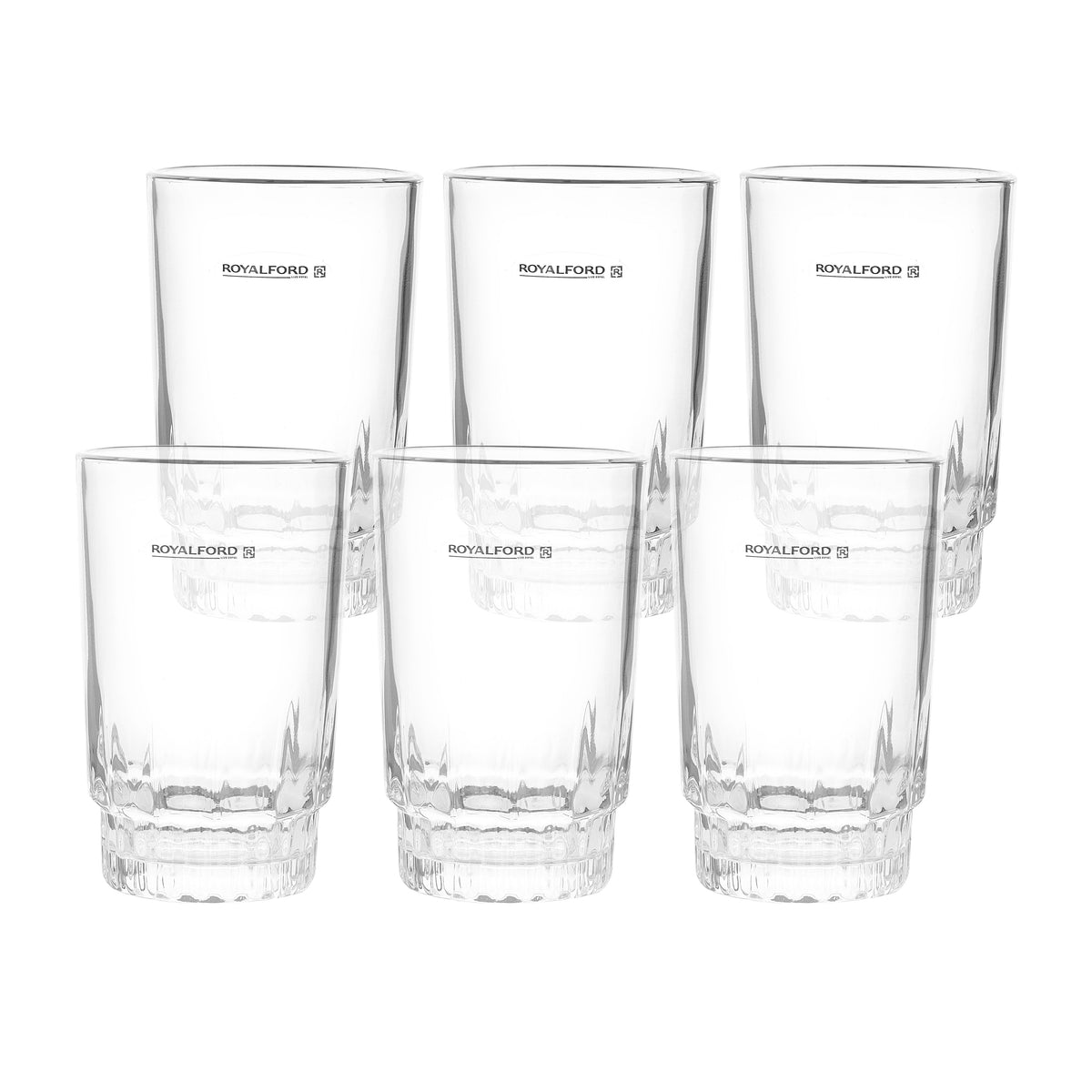 6-Piece Glass Tumbler Set Clear 266ml