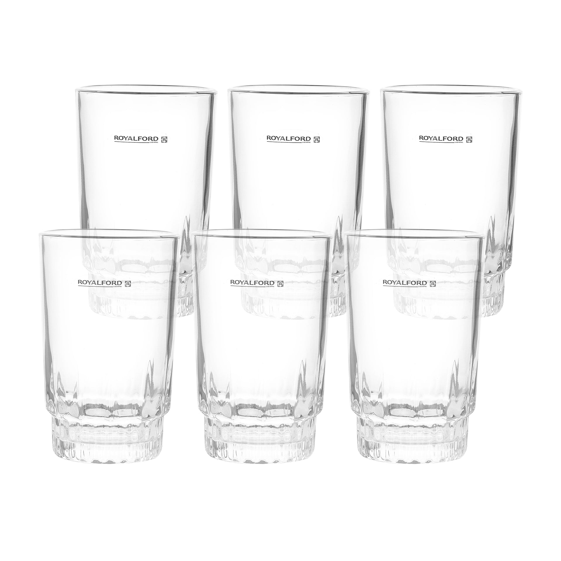 6-Piece Glass Tumbler Set Clear 266ml