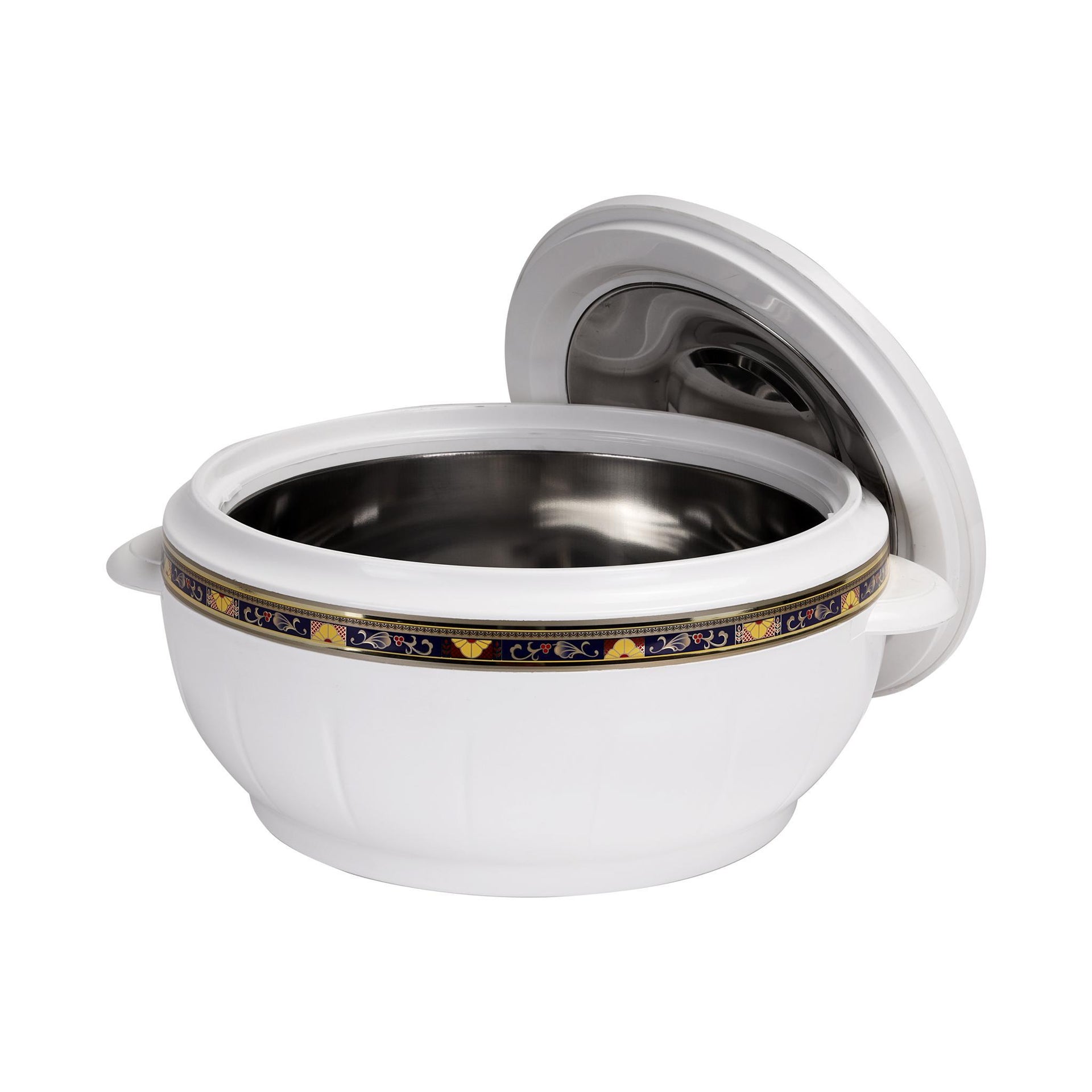 Classic Casserole With Lid White with intricate pattern 6Liters