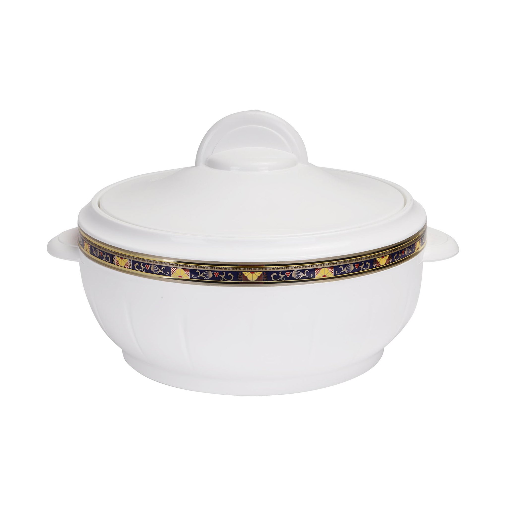 Classic Casserole With Lid White with intricate pattern 6Liters