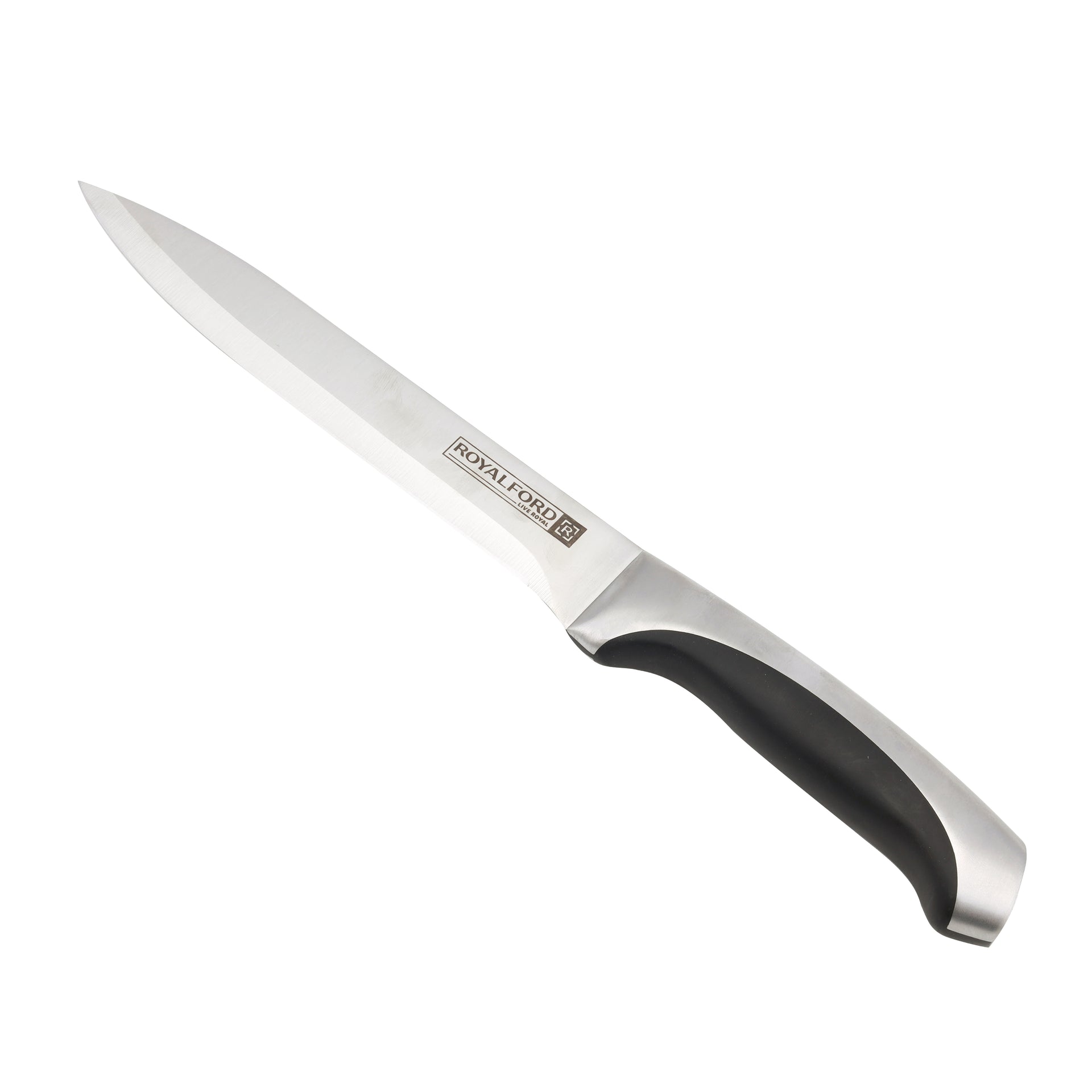 Utility Knife Premium-Grade Extra-Sharp Ss Blade With Convenient Ss+Abs Handle Silver/Black 5inch