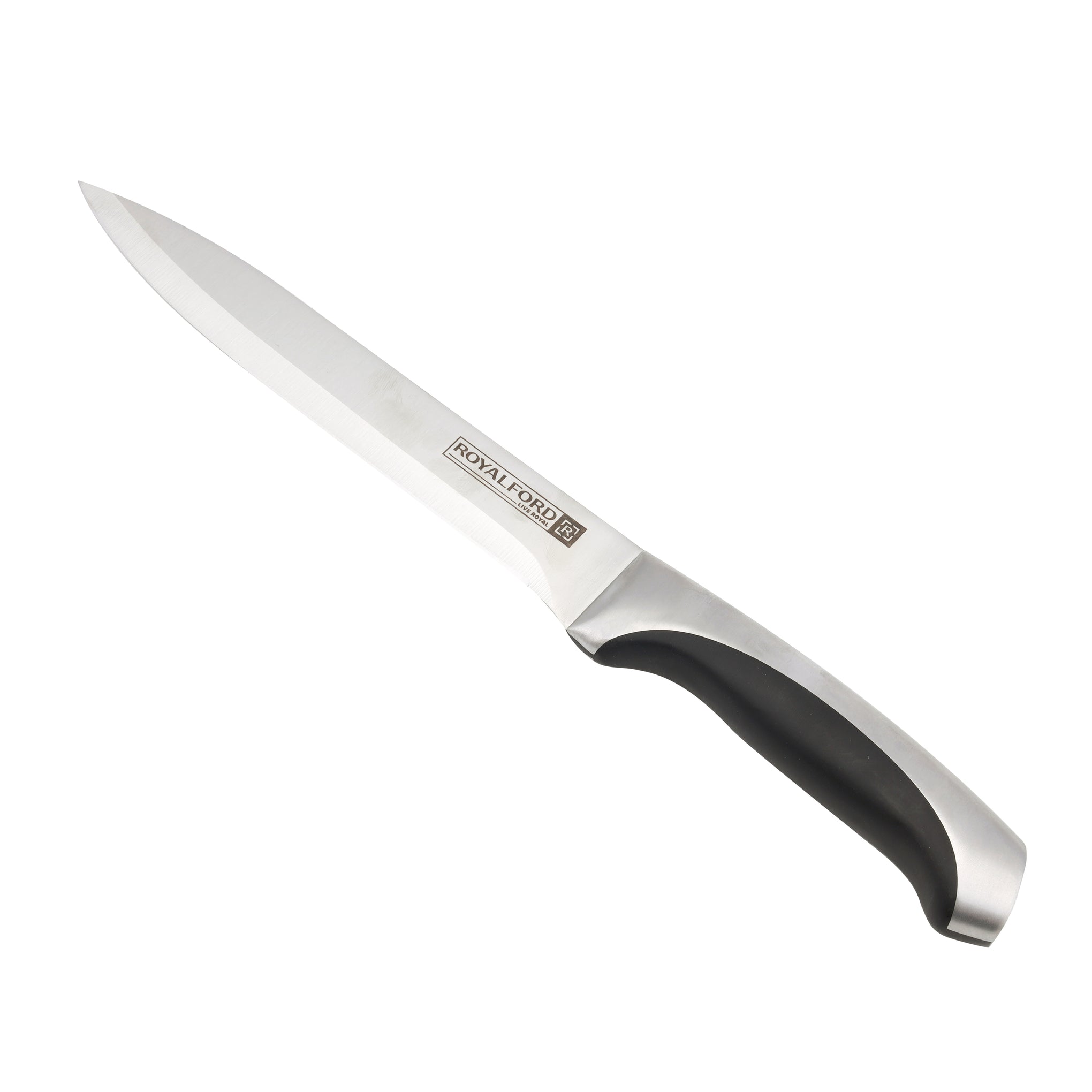 Utility Knife Premium-Grade Extra-Sharp Ss Blade With Convenient Ss+Abs Handle Silver/Black 5inch