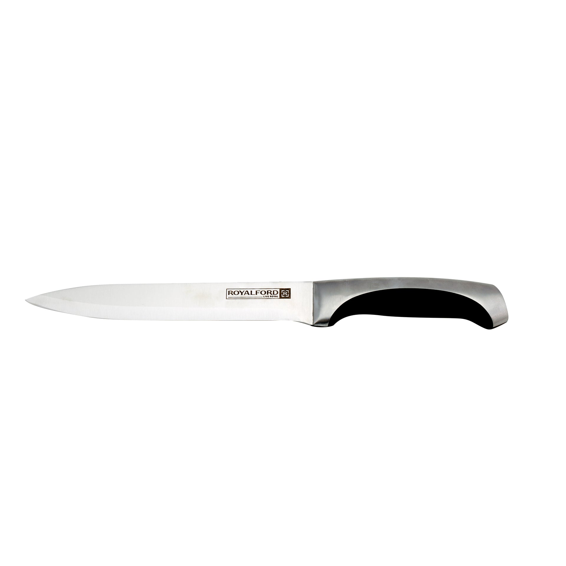 Utility Knife Premium-Grade Extra-Sharp Ss Blade With Convenient Ss+Abs Handle Silver/Black 5inch