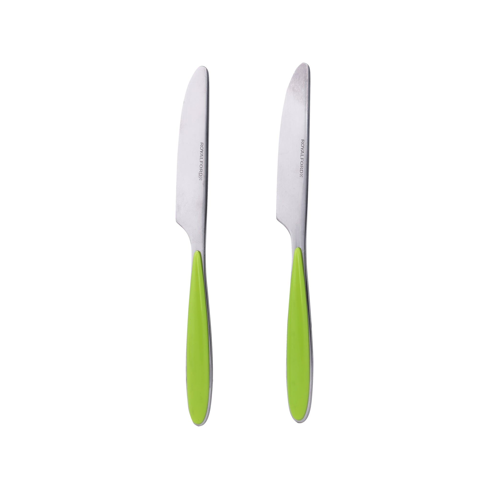 2-Piece Tab Knife Set Silver/Green 22.5 x 2 x 1.4cm