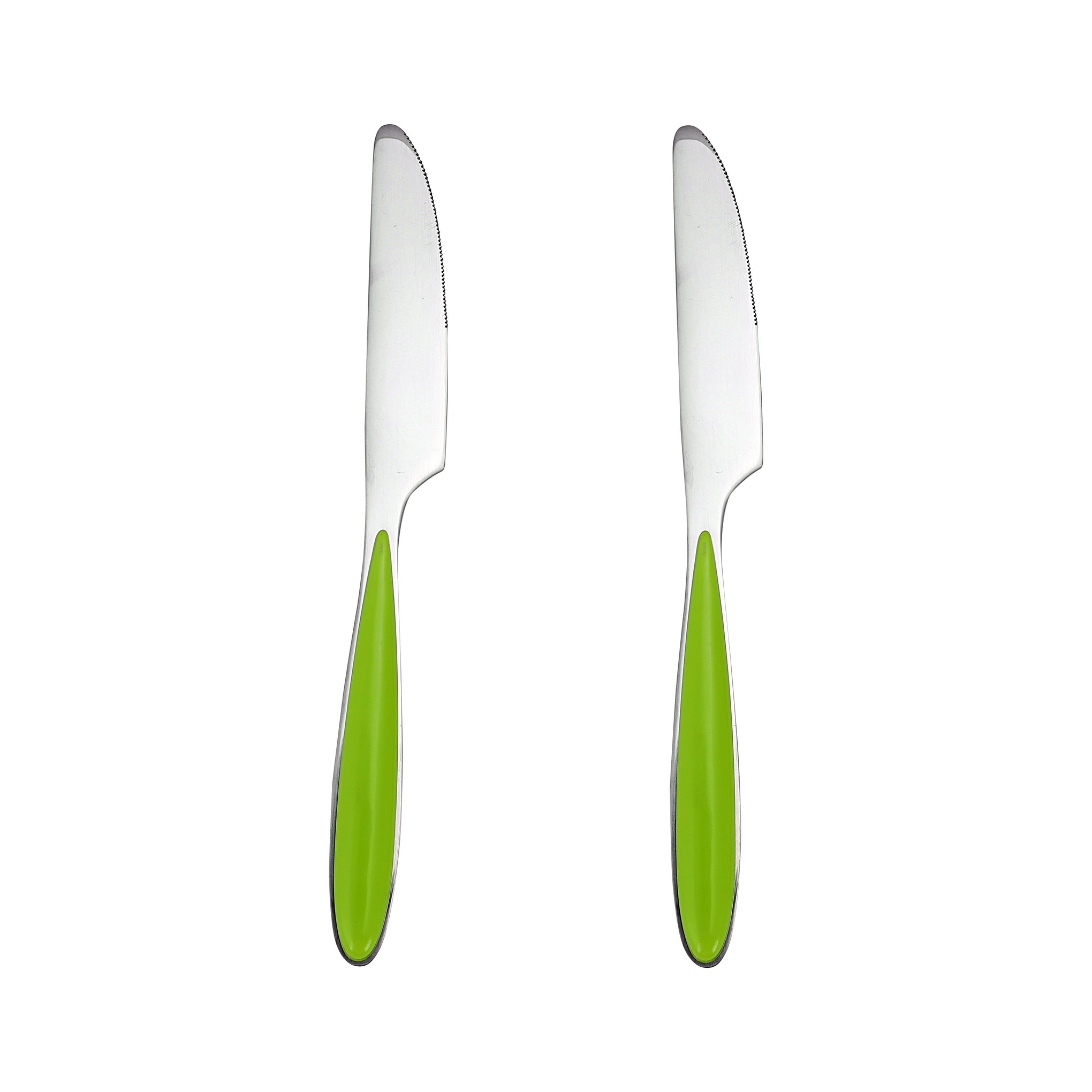 2-Piece Tab Knife Set Silver/Green 22.5 x 2 x 1.4cm