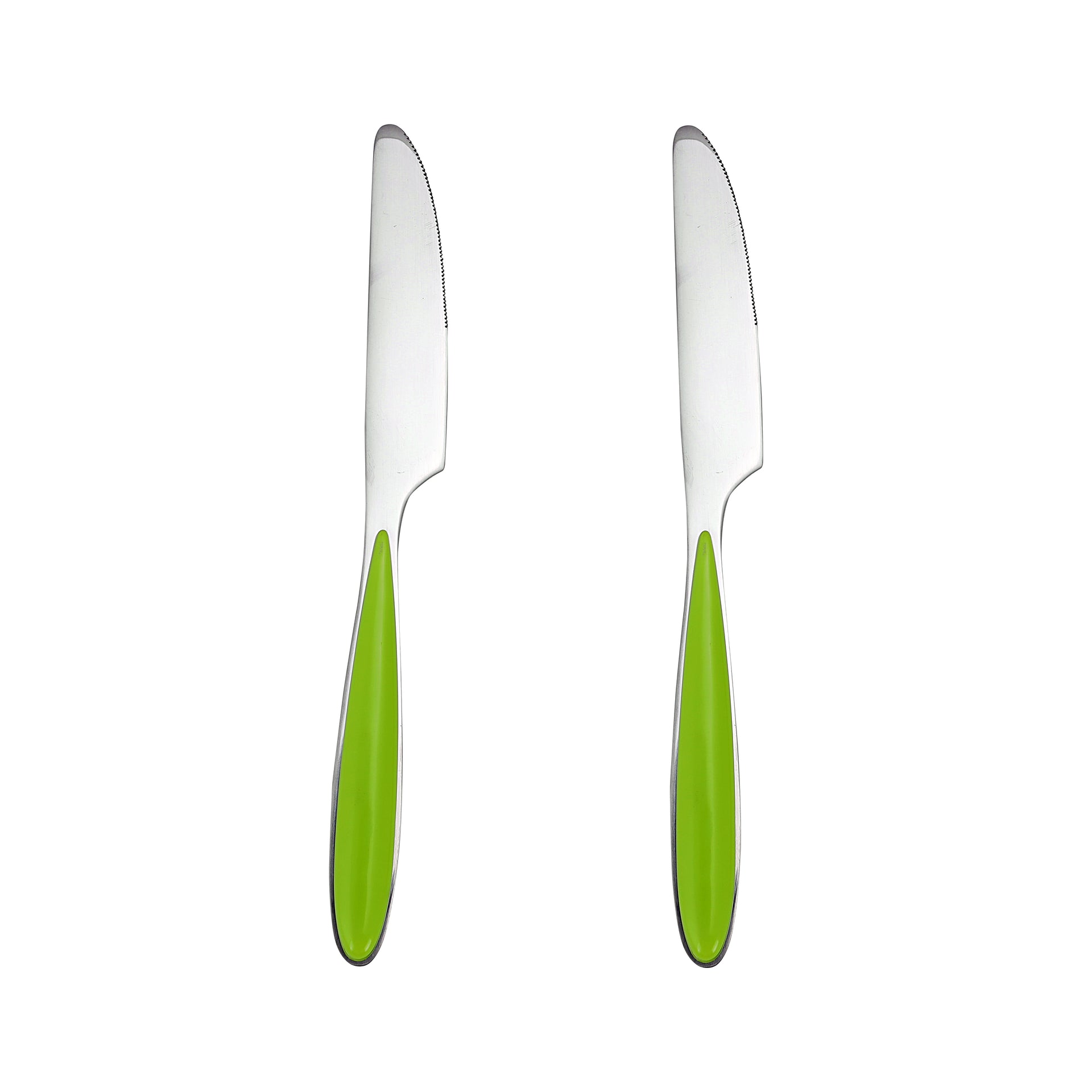 2-Piece Tab Knife Set Silver/Green 22.5 x 2 x 1.4cm
