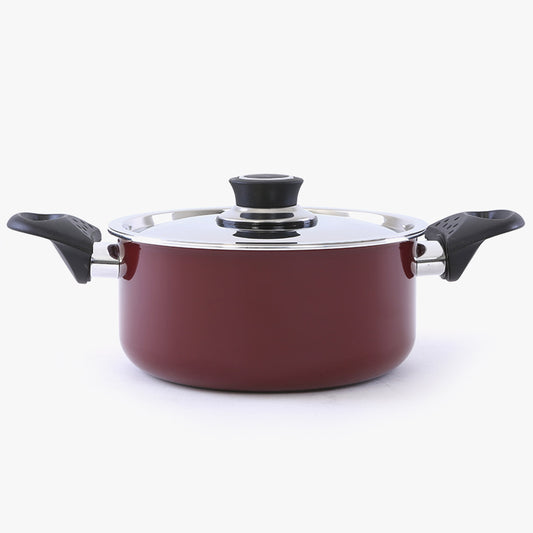 18cm Non-Stick Cooking Pot with Lid | Honeycomb Technology | Aluminum Pot | Heat-Resistant Handles