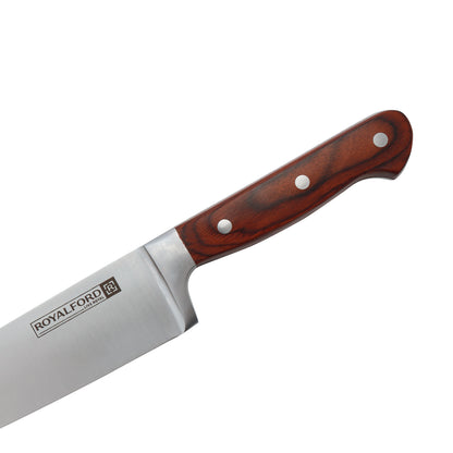 Royalford RF4110 8 Inch Utility Knife | Ultra-Sharp Stainless Steel Kitchen Knife with Ergonomic Handle | Multipurpose Chef Knife for Meat, Vegetables & Fruits