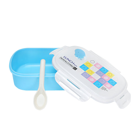 Lunch Box With Water Bottle Blue/White Water Bottle 650Ml, Lunch Box Pink/Blue/White - Assorted