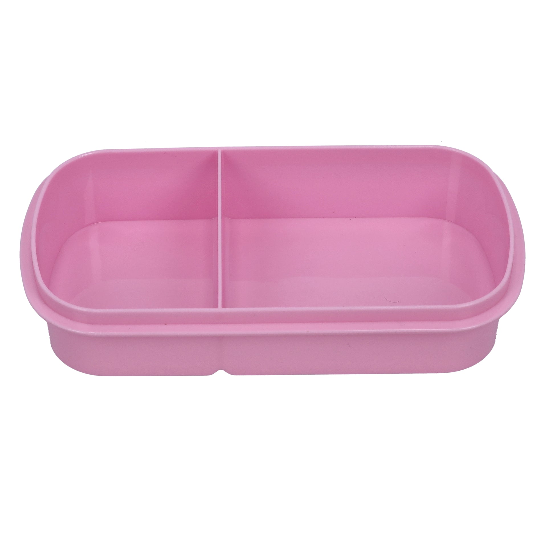 2Layer Airtight Lunch Box 1+2 Compartments With Spoon Bpa Free 100% Food Grade Meterial Pink/White 1.4Liters