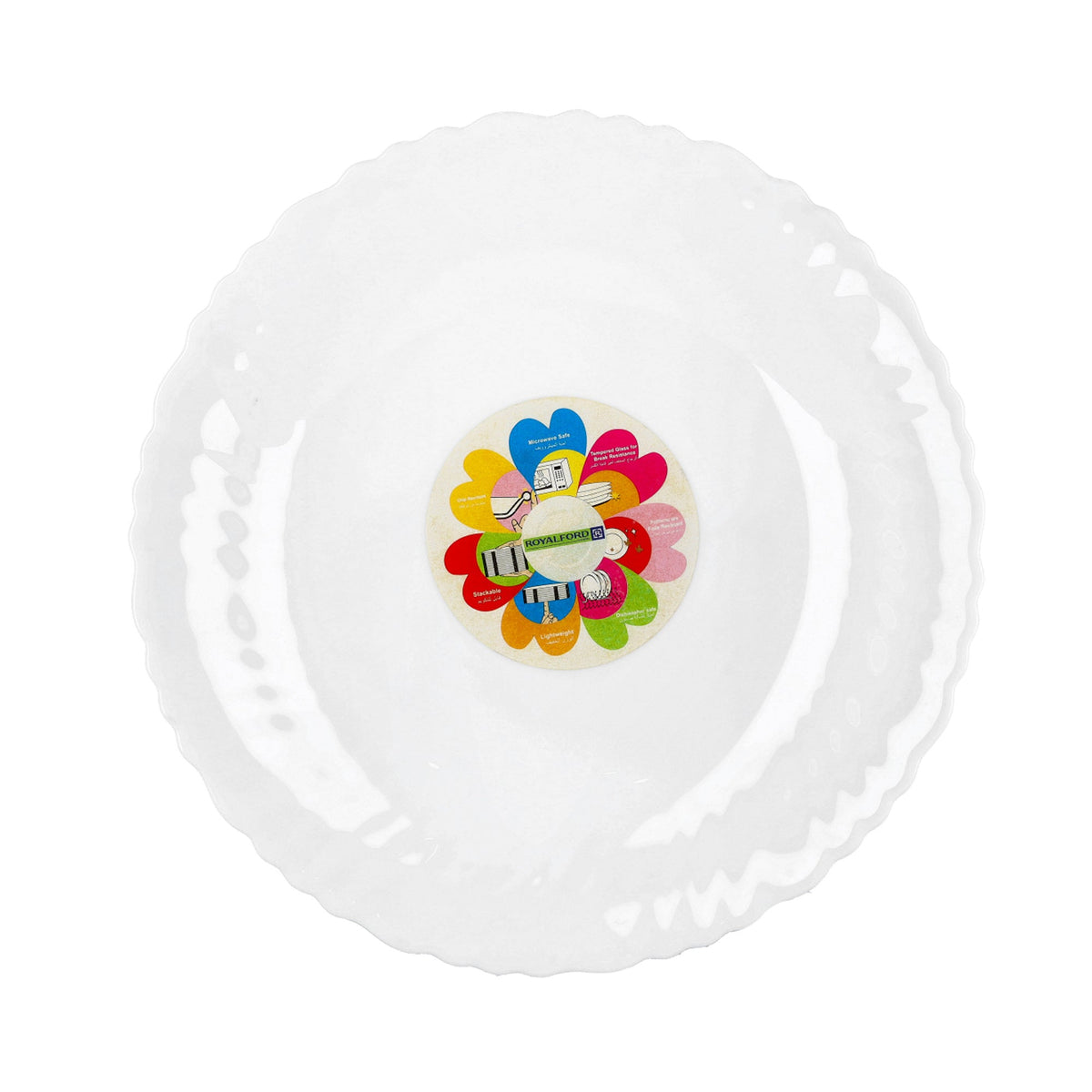 7.5" Opal Ware Spin Dessert Plate RF4527 | White | Dishwasher & Freezer Safe | Ideal for Desserts, Pasta, Soup & Snacks