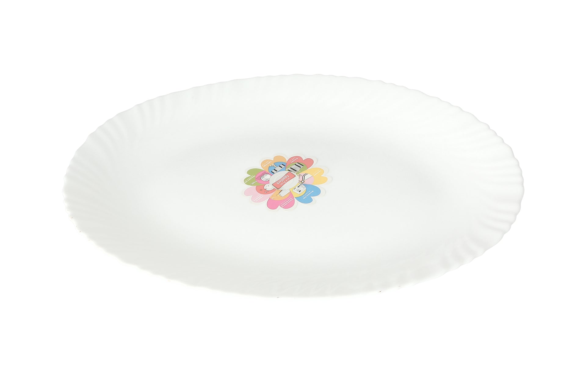Opal Printed Oval Plate White/Pink/Blue 14inch