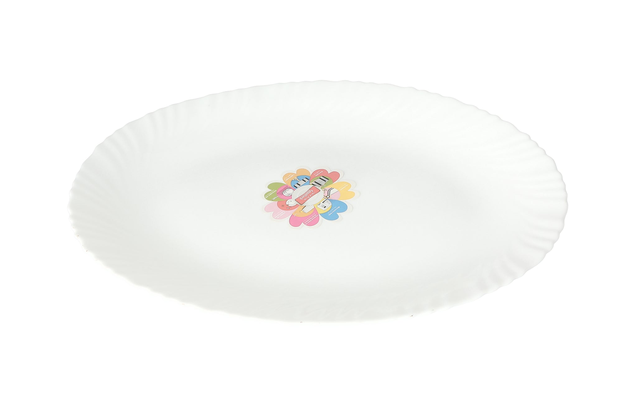 Opal Printed Oval Plate White/Pink/Blue 14inch