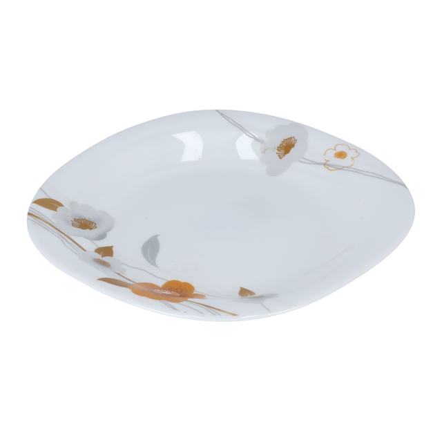 8.5" Square Dessert Plate – White Floral Design