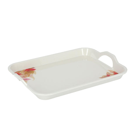 Melamine Serving Tray With Handle White/Yellow/Red 17.5inch