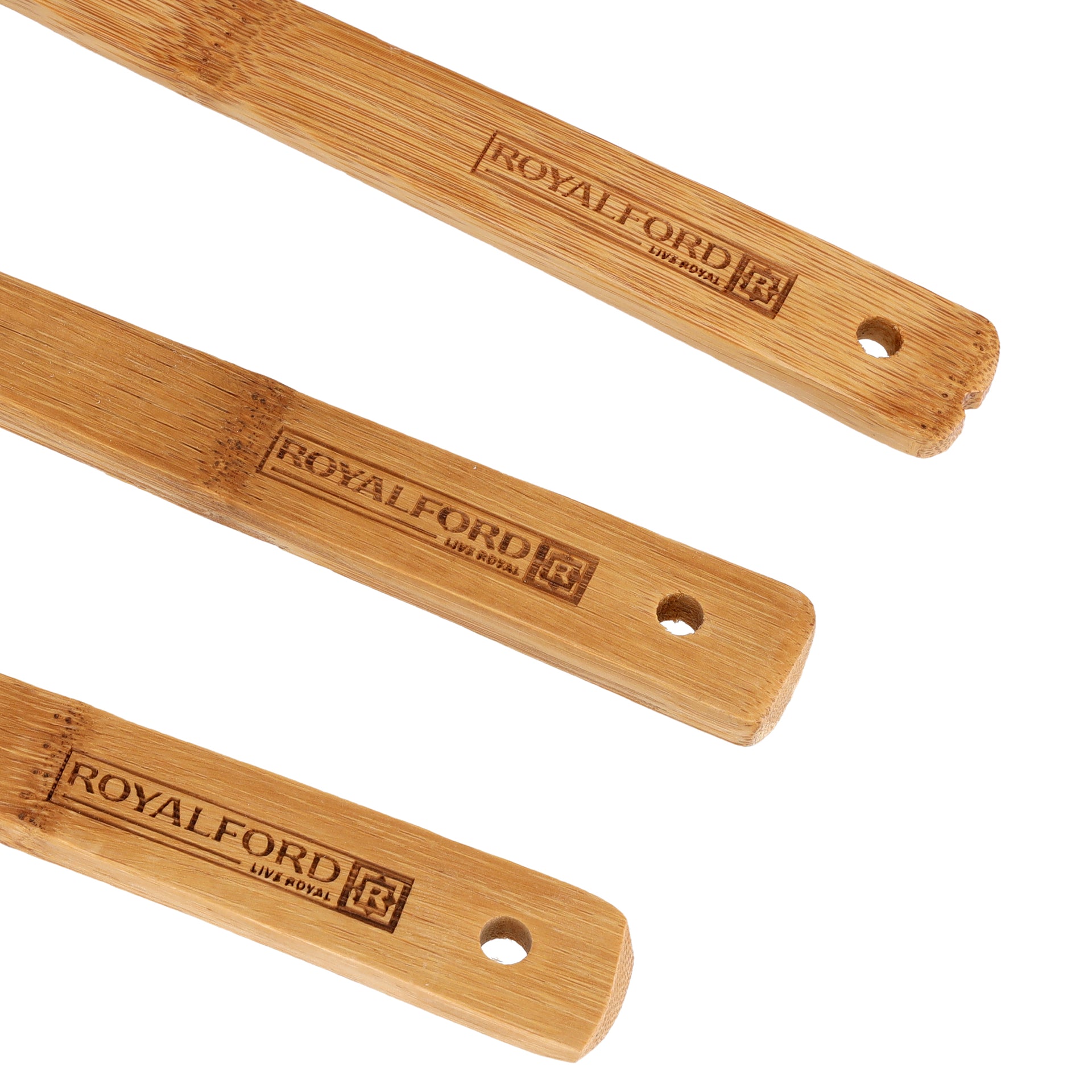 3-Piece Bamboo Kitchen Tools Brown 30X6X2.7cm