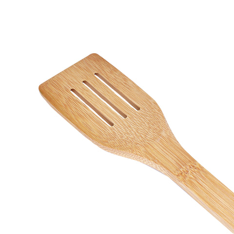Slotted Turner Bamboo Kitchen Tools Durable And Stylish Design Easy To Clean And Maintain 30X6 Cm Beige