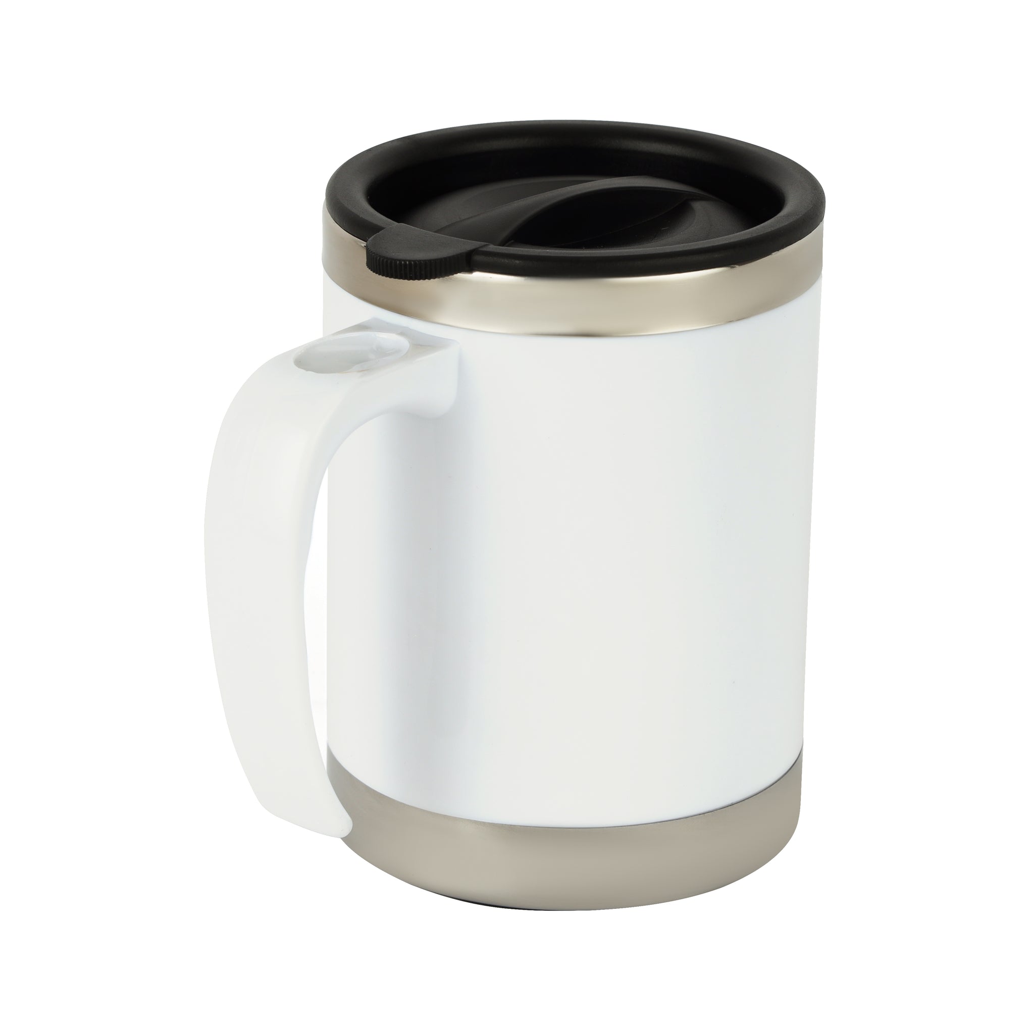 Double Wall Travel Mug 400Ml Ss 304 Inner Pot Hot Cold Silver/Black
