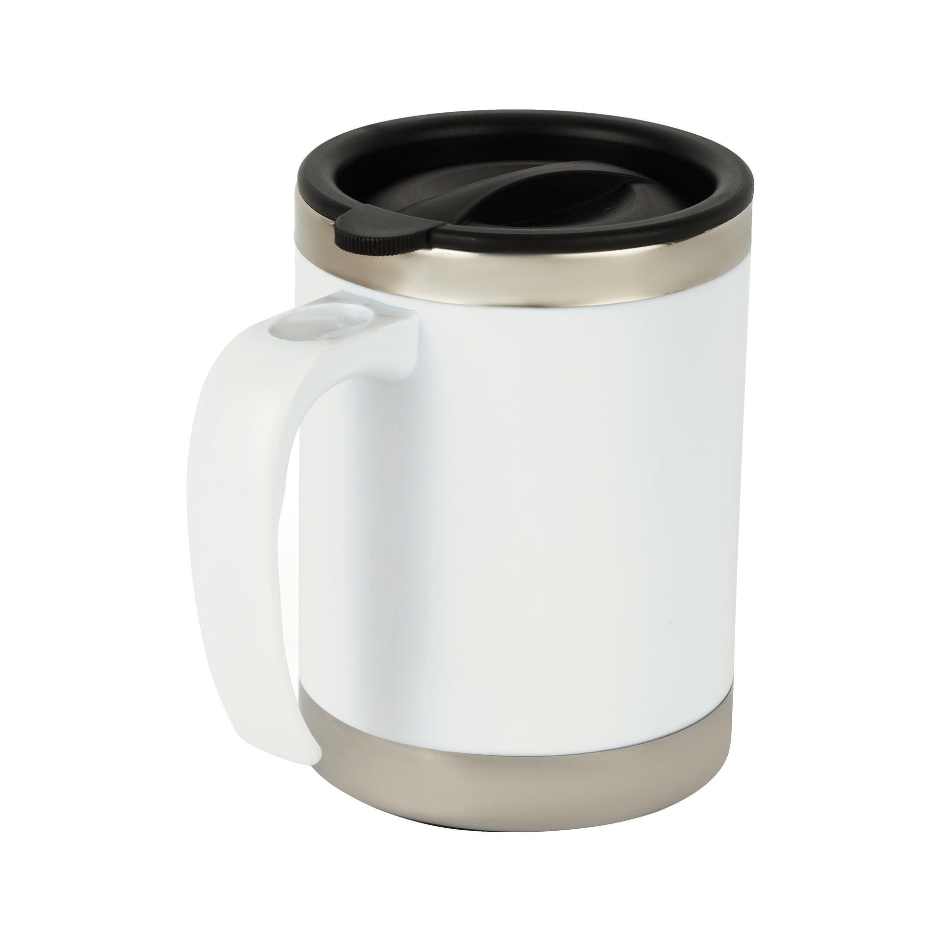 Double Wall Travel Mug 400Ml Ss 304 Inner Pot Hot Cold Silver/Black