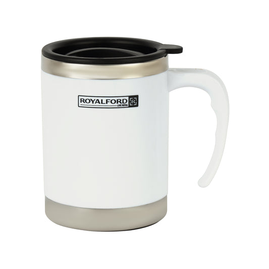 Double Wall Travel Mug 400Ml Ss 304 Inner Pot Hot Cold Silver/Black