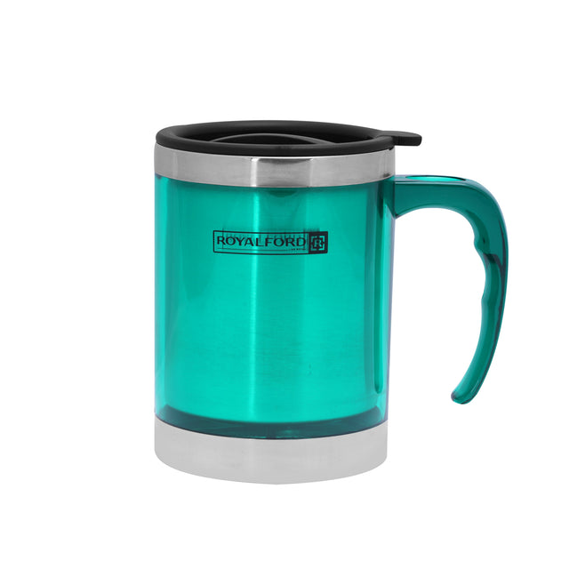 290Ml Double Wall Travel Mug Ss Inner Pot Hot Cold Multi Color Green/Black