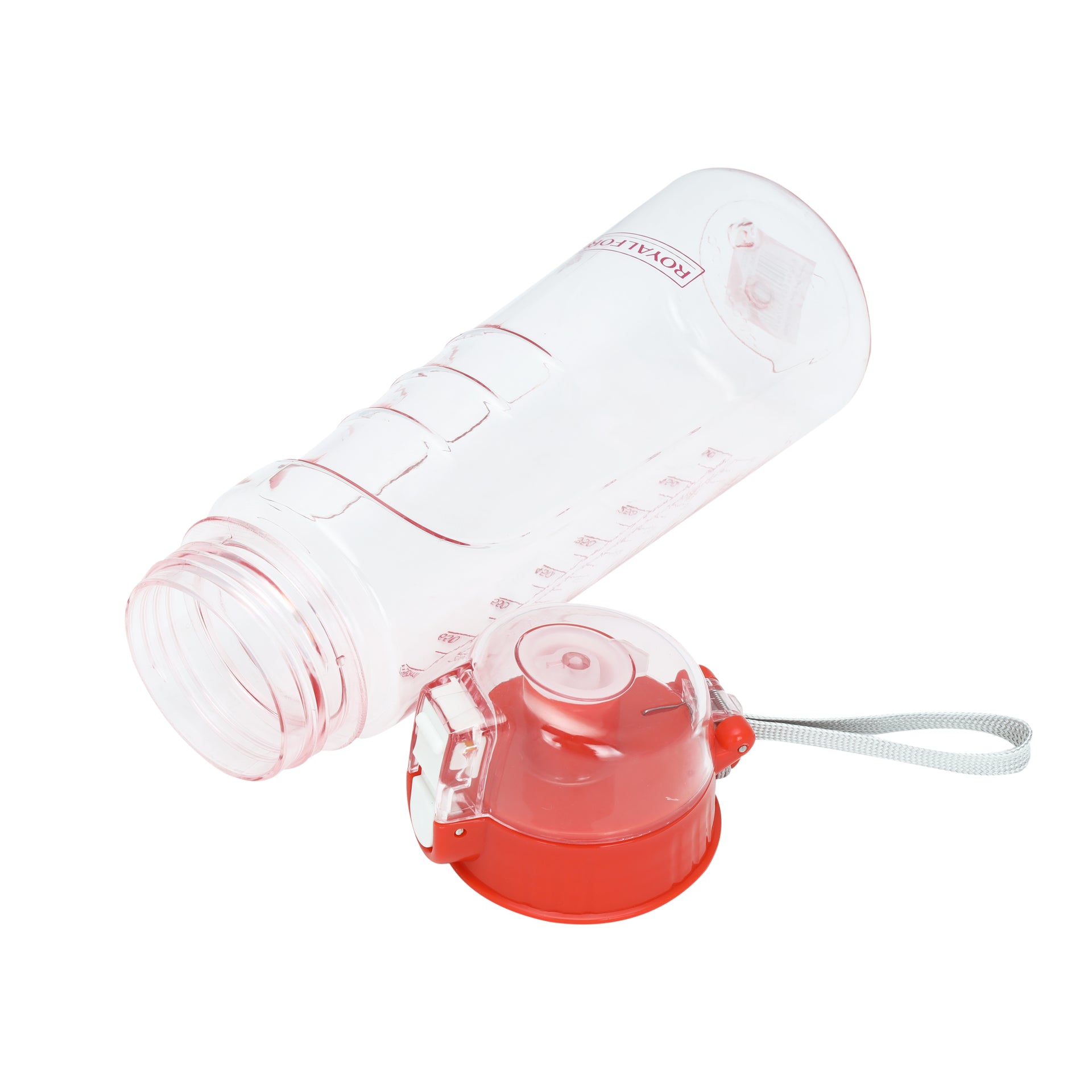 Water Bottle with Volume Marker- Portable Motivational Water Bottle with Straw and Handle Large BPA Free Eco Friendly Blue 650ml
