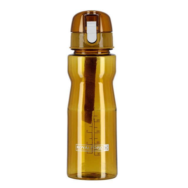 RF5224TN 750ml Water Bottle with Strap | BPA-Free Transparent Sports Bottle with Volume Tracker | Leak-Proof Flip Lid for Gym, Office & Outdoor Use