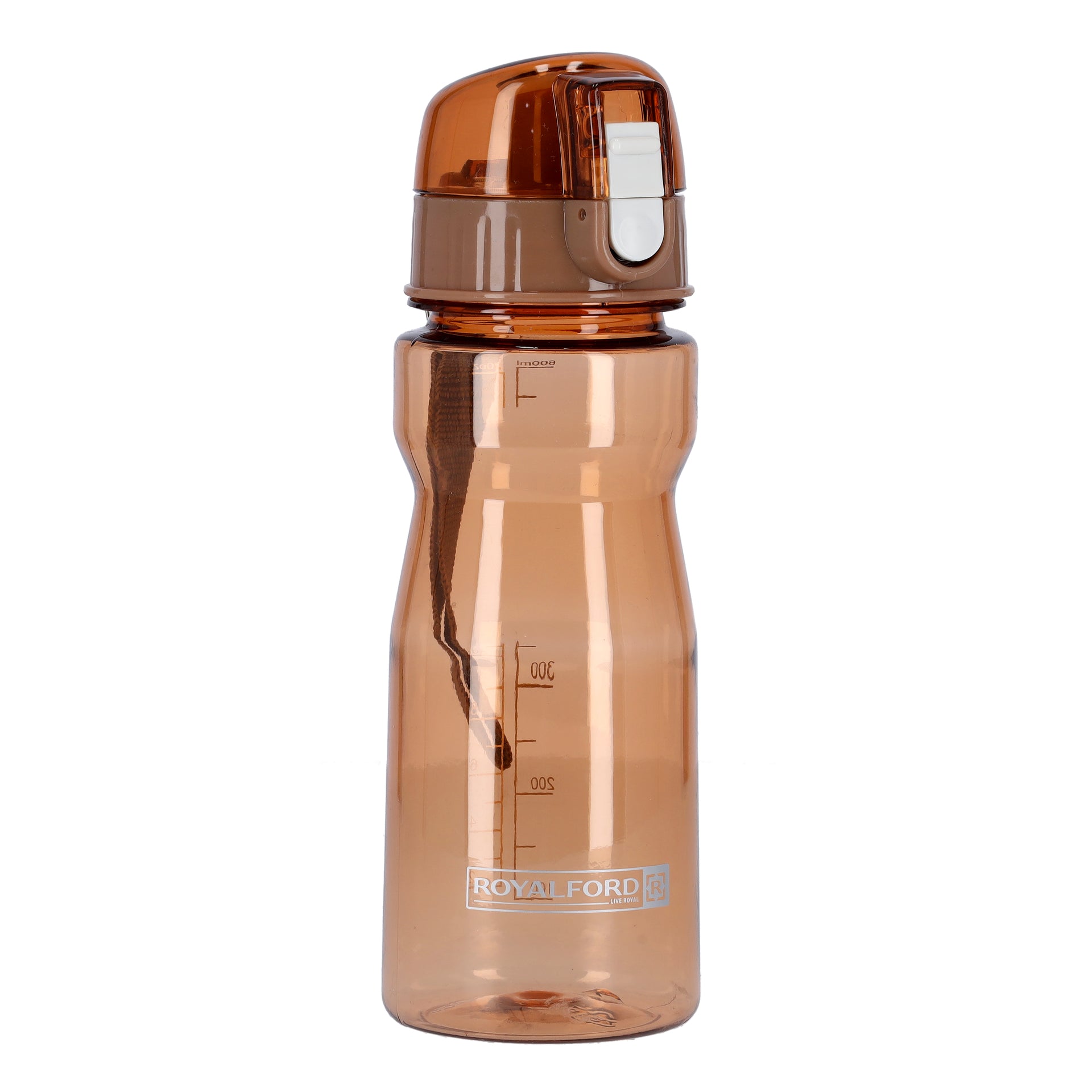 Water Bottle with Volume Marker Coffee 600ml