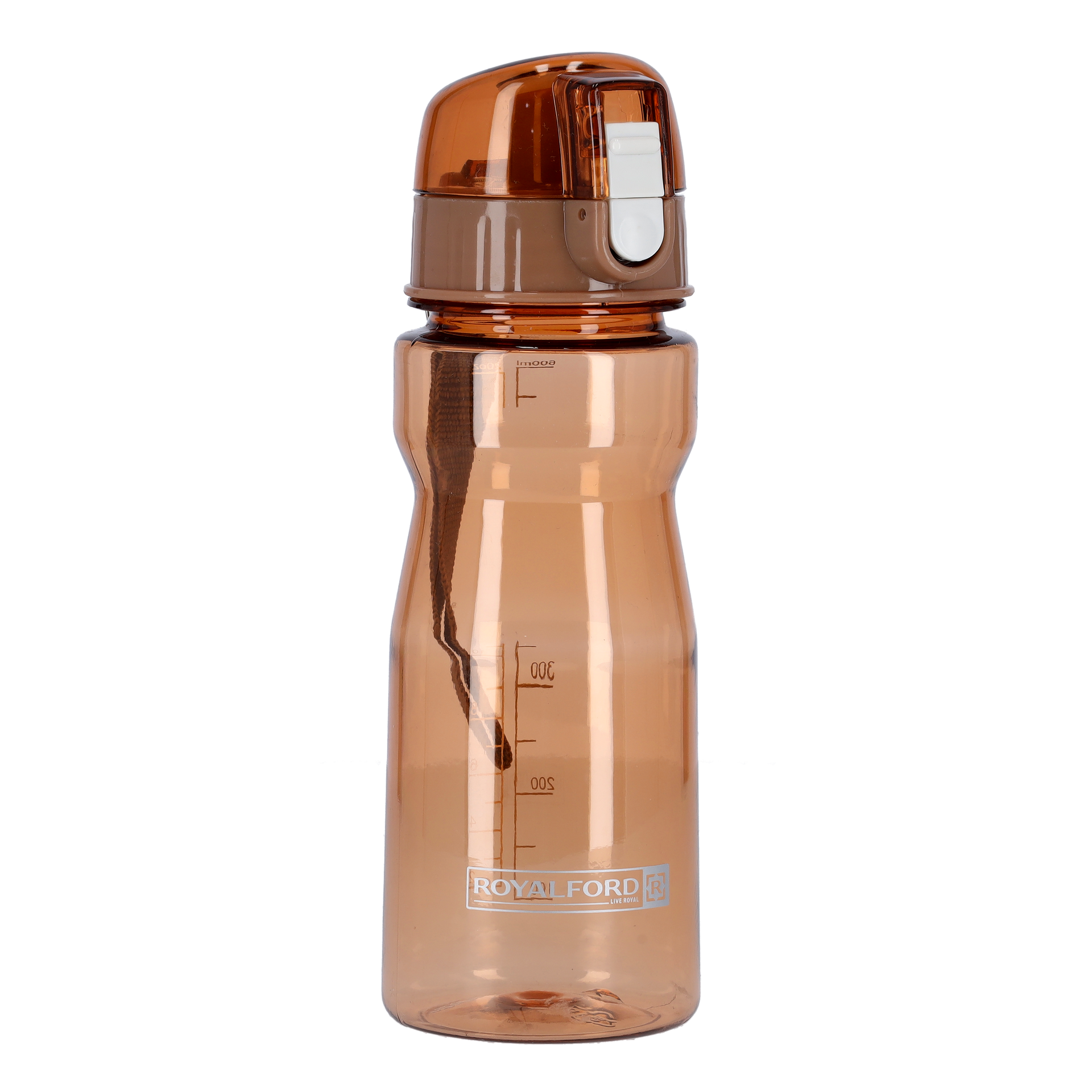 Water Bottle with Volume Marker Coffee 600ml