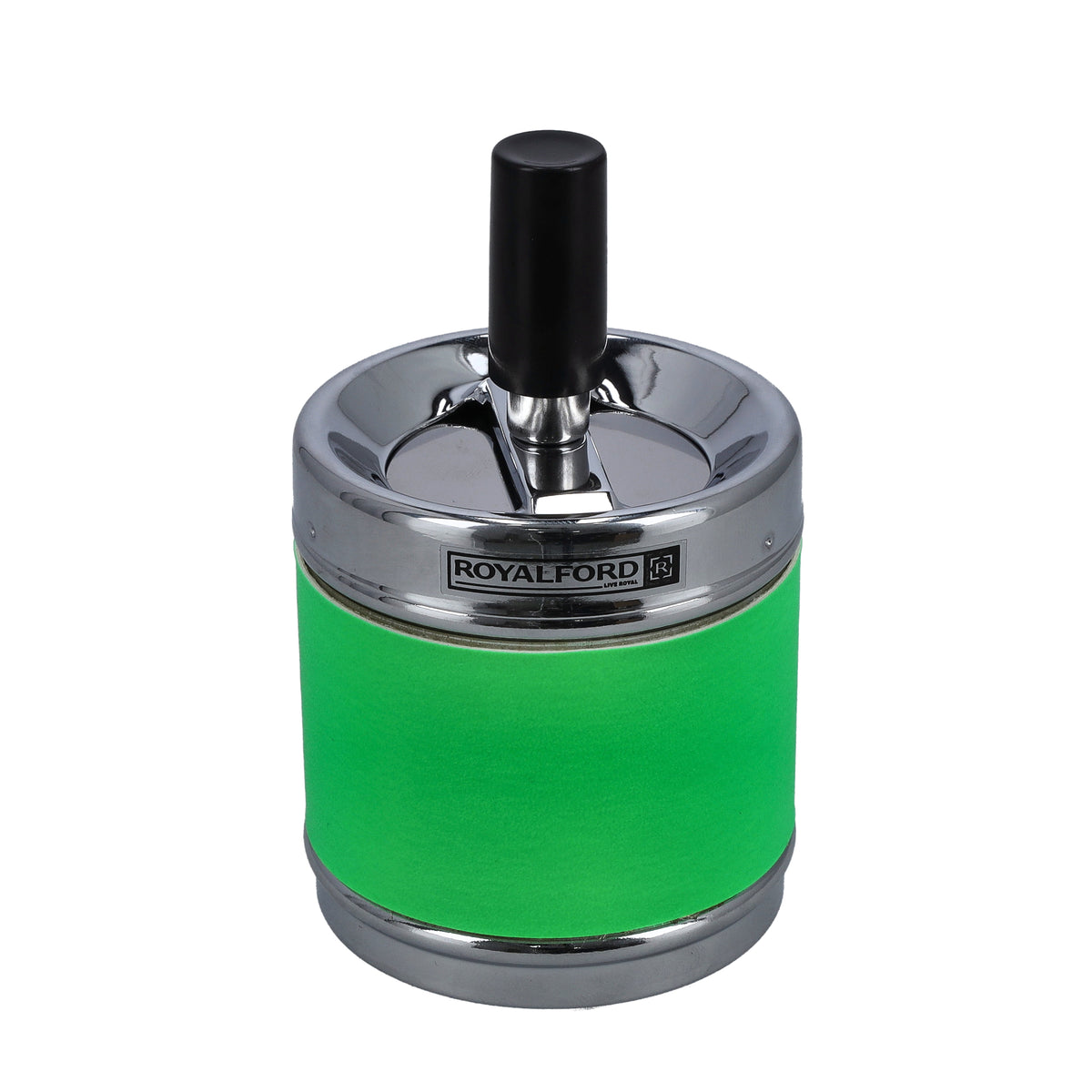 Stainless Steel Ashtray Silver/Green/Black 6.7x6.7x11.6cm