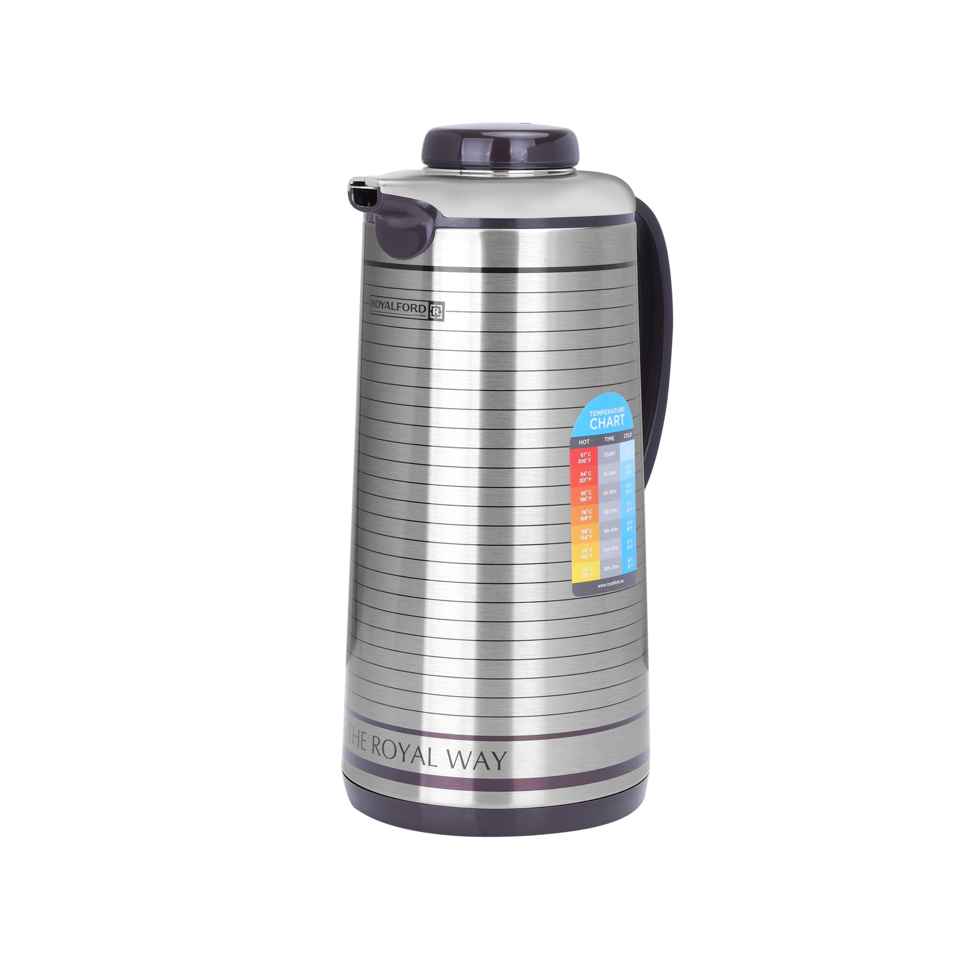 Vacuum Flask Double Wall 1000Ml 24 Hours Cold Multicolor Silver/Dark Brown