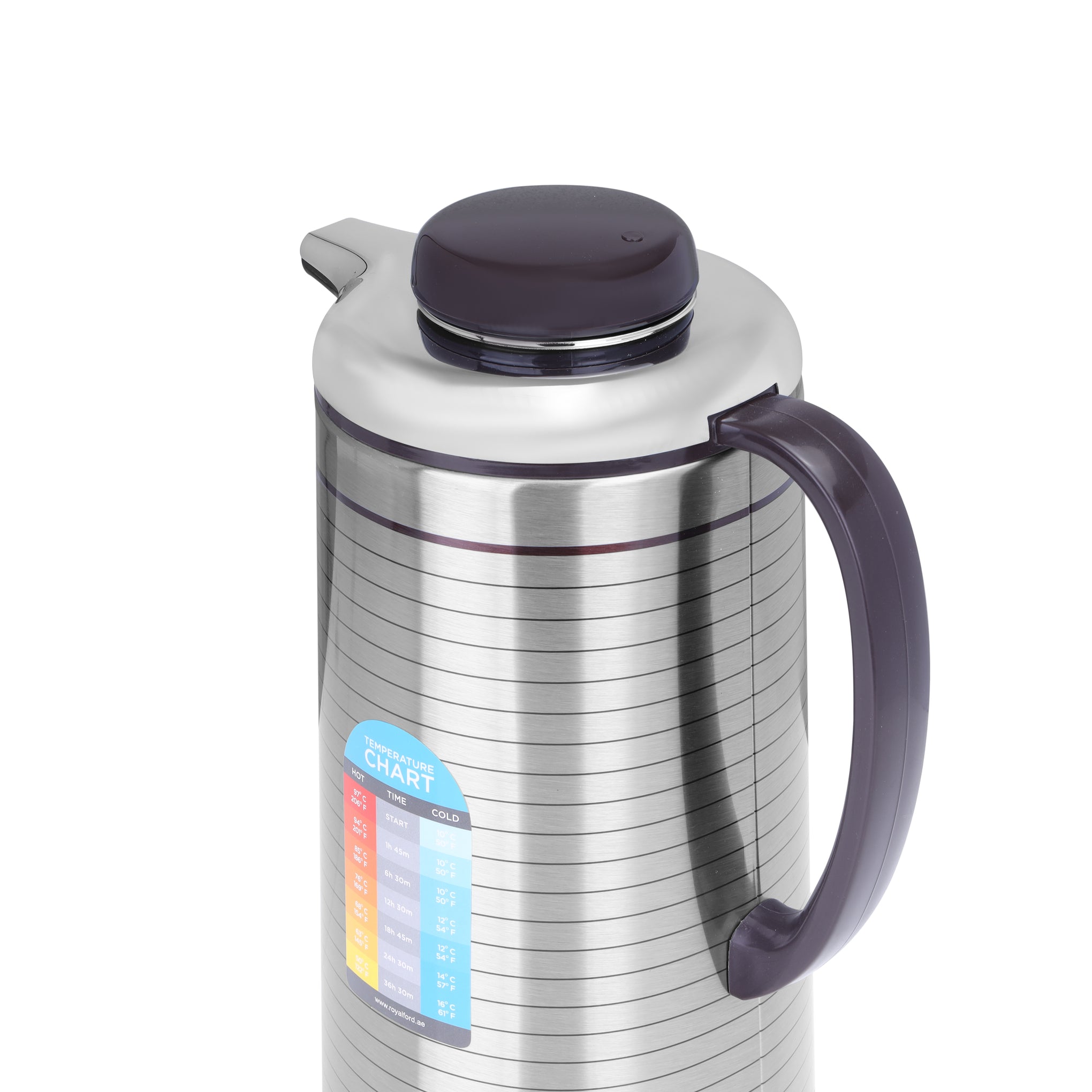 Royalford RF5290 1.6L Vacuum Flask - Portable Heat Insulated Thermos for Keeping Hot/Cold Long Hours, Multi-Walled for Coffee, Hot Water, Tea, Perfect Pouring Spot | Ideal for Occasion, Commercial & Outings Silver
