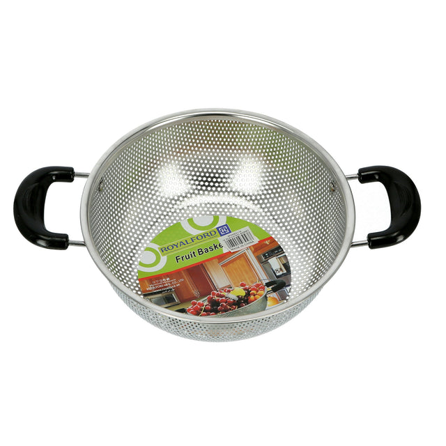 Stainless Steel Fruit Basket/Strainer, Hands Free Straining, Multi-Purpose & Large Capacity, Easy To Clean & Safe, Durable Material Silver