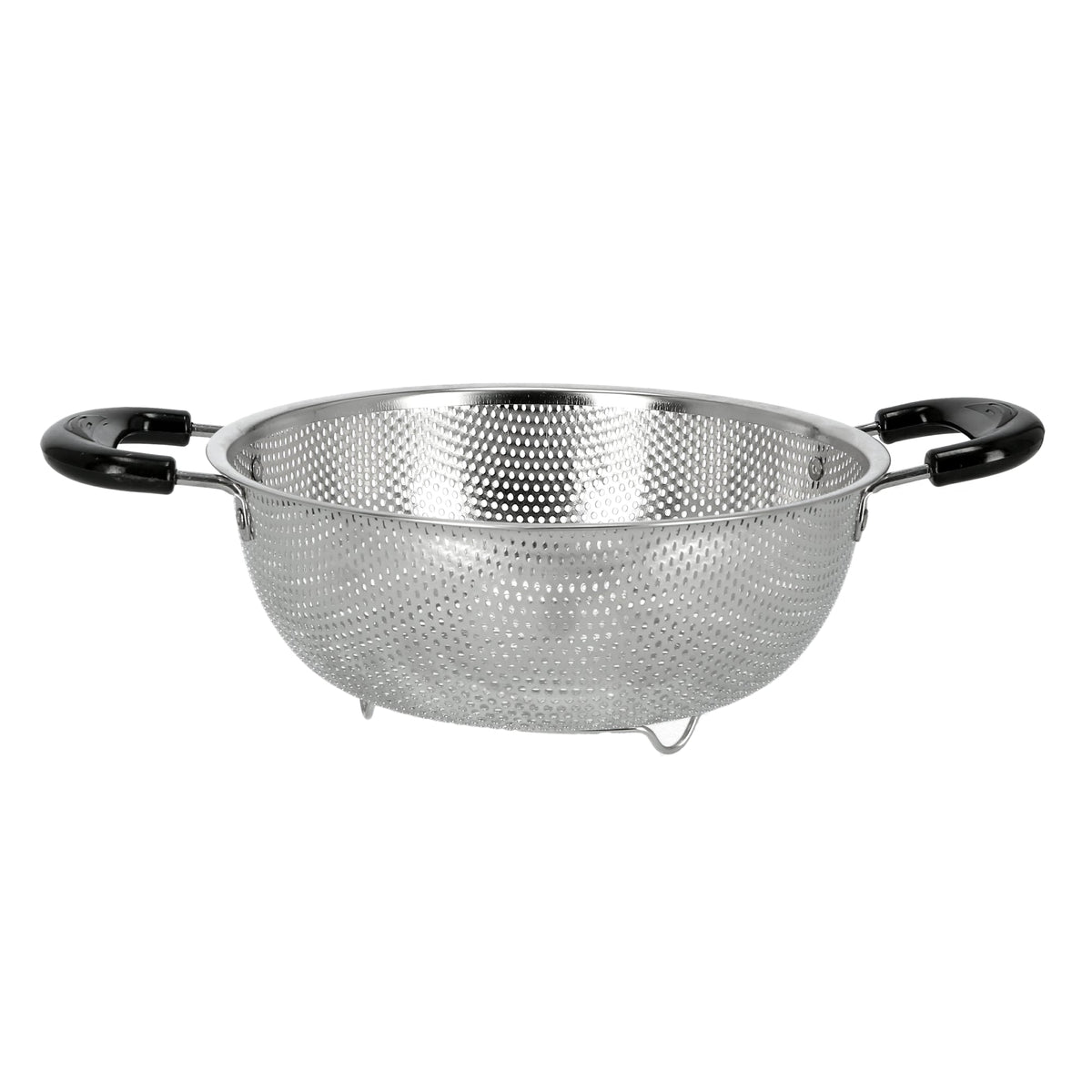 Royalford RF5405 Stainless Steel Micro-Perforated Colander – 28.5 CM Food Strainer with Bakelite Handles & Tripod Base