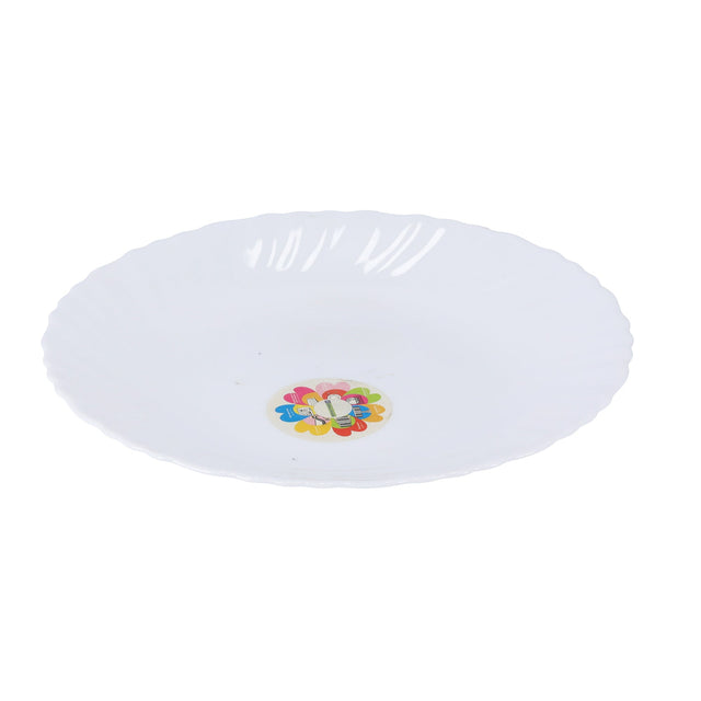 RF5594 8.5" Opal Ware Spin Soup Plate | Deep Pasta & Soup Plate | Durable Heat-Resistant Dinner Plate | Dishwasher Safe | White