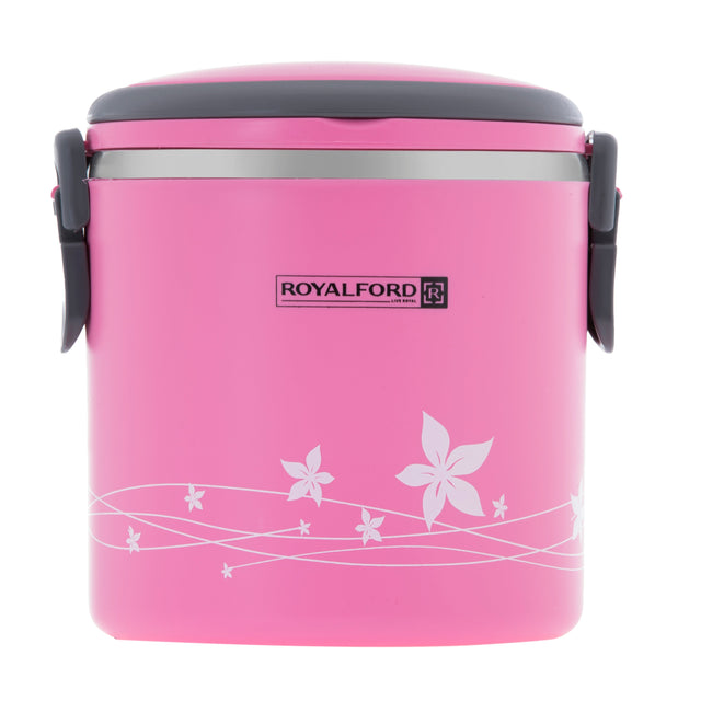 2 In 1 Stainless Steel Lunch Box Pink 1.8Liters