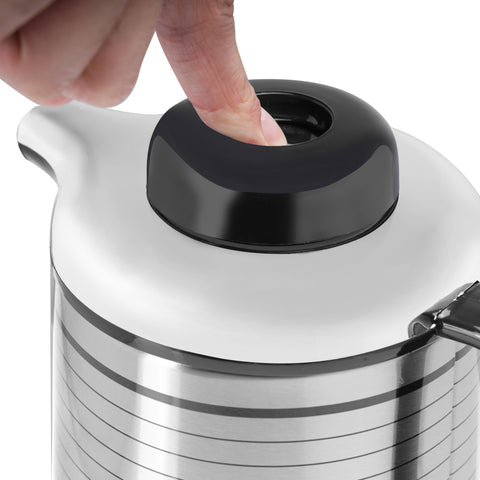 Royalford RF5753 1.3L Vacuum Flask - Heat Insulated Thermos for Keeping Hot/Cold Long Hour Heat/Cold Retention, Multi-Walled, Hot Water, Tea, Beverage | Ideal for Social Occasion, Commercial & Outings Silver/Black 1.3Liters