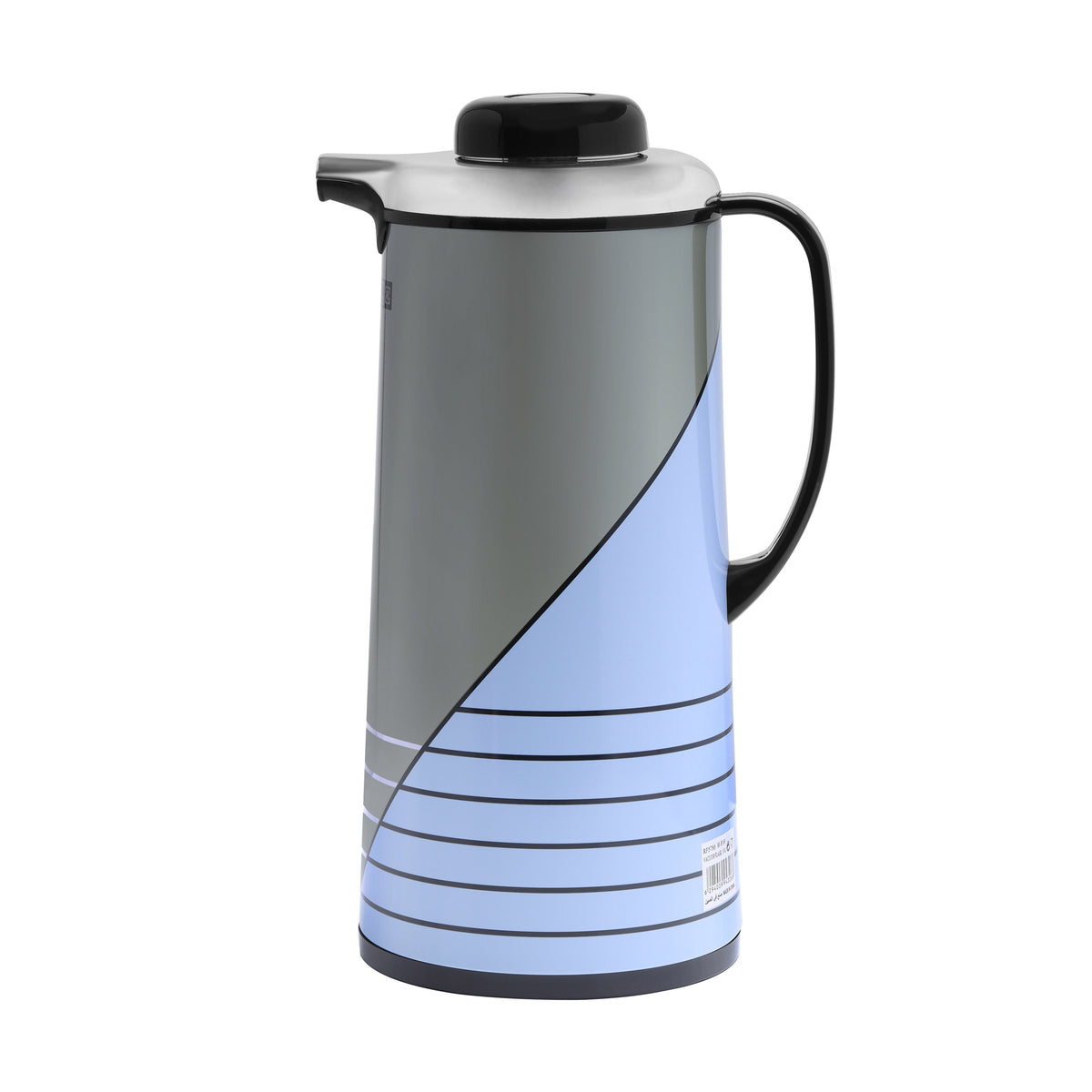 Vacuum Flask Double Wall 1000Ml Hot And Cold Strong And Durable Iron Bosy With Glass Inner Multicolor Silver/Blue/Black