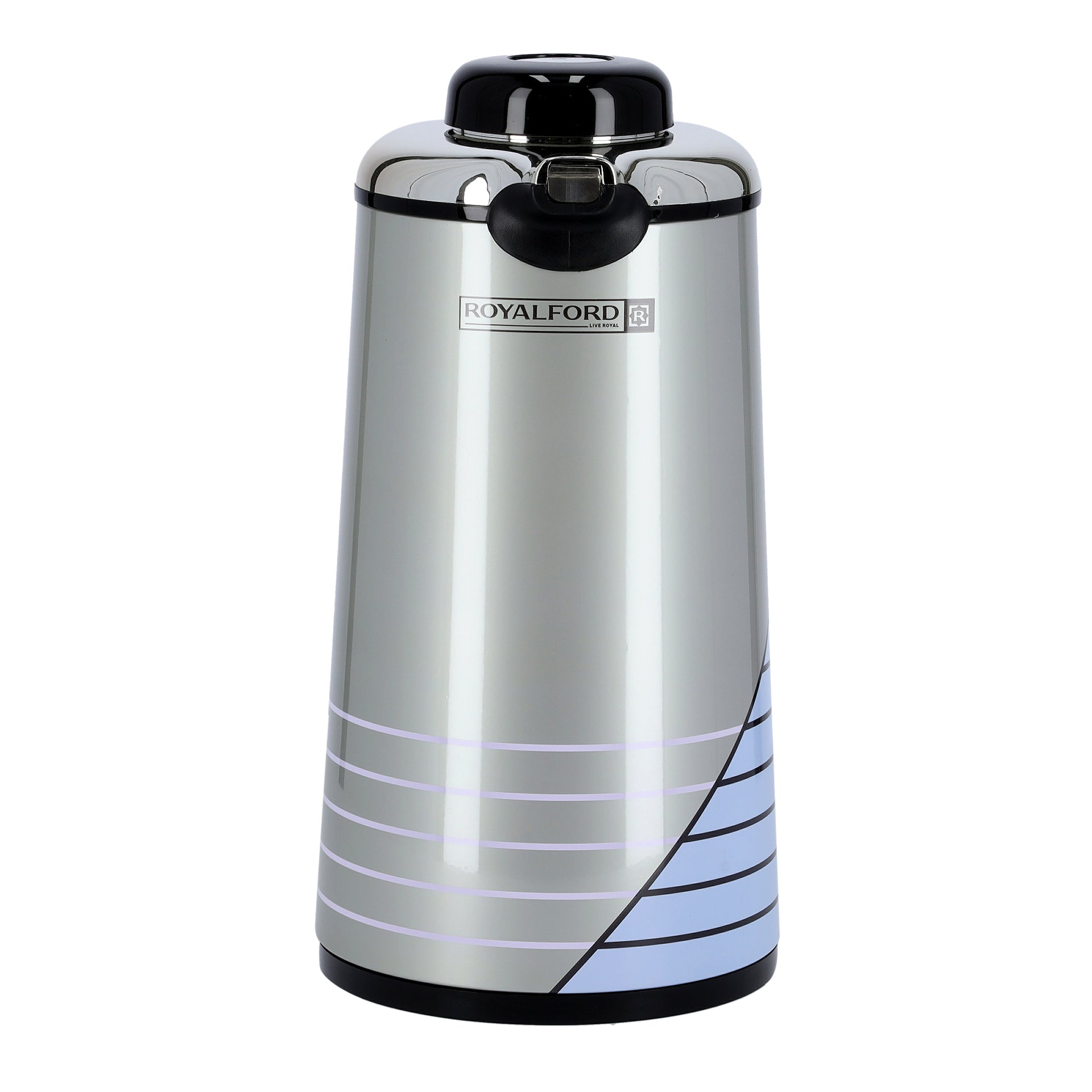 Royalford High Quality Vaccum Flask Glass With Liner 1.6L Long Heat And Cold Retention, Comfortable Handle, Pouring Spot, Rf5785 Gold - Silver/Purple-Assorted Multicolour