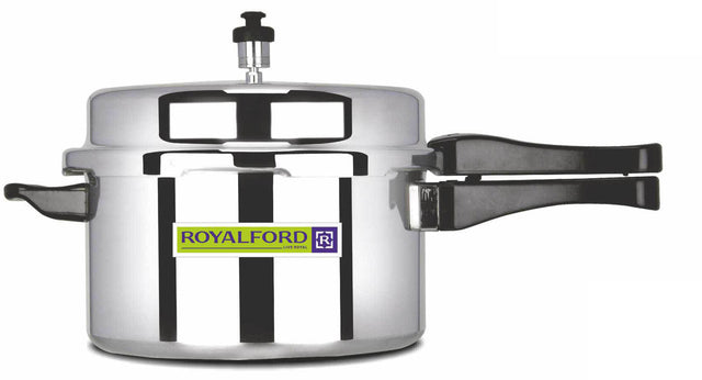 7.5L Aluminum Pressure Cooker – Even Heating with Comfortable Handle, Portable & Compact Design – Ideal for Chicken, Fish, Rice, Beef & More Silver 7.5Liters